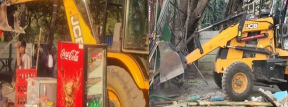 झारखंड हाई कोर्ट के आदेश पर JSCA स्टेडियम एप्रोच रोड अतिक्रमण मुक्त, 09 दुकानें ध्वस्त